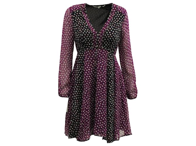 Vestido Ivetta de Diane Von Furstenberg en seda violeta Púrpura  ref.571045