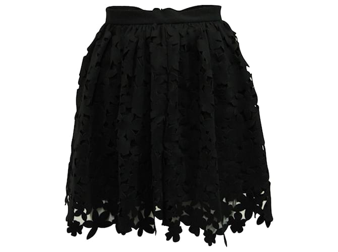 MSGM Laser Cut Floral Skirt in Black Polyamide Nylon  ref.571047