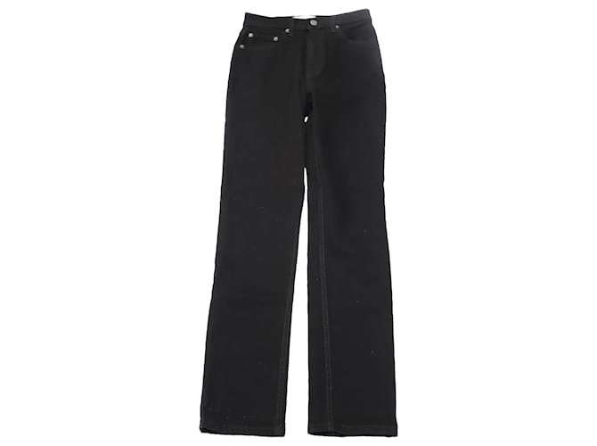 Jeans Reformation Liza High Rise Straight Leg em Black Denim Preto John  ref.571051