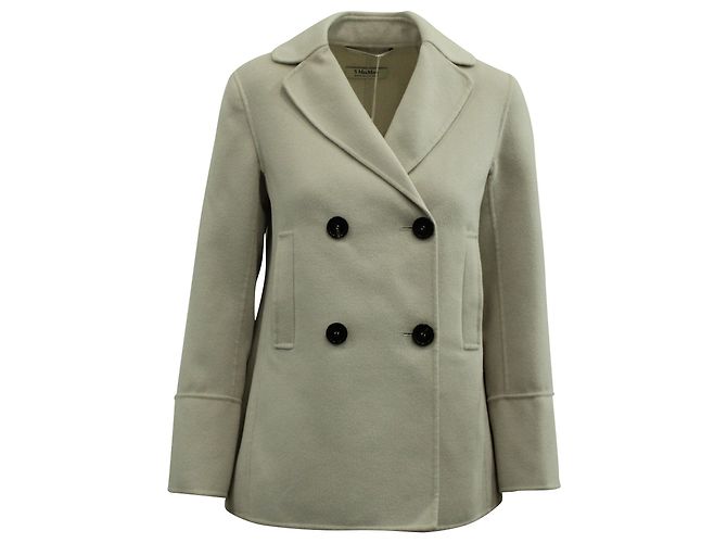 Autre Marque 'S Max Mara Dea Jacke aus weißer Wolle Braun Beige