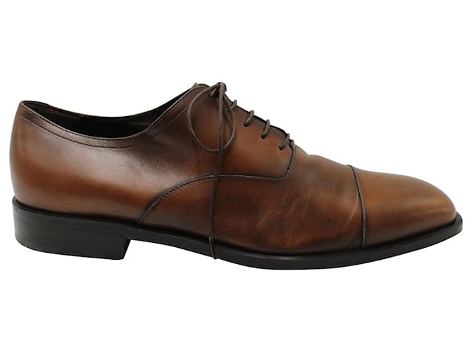 Zapatos Oxford Salvatore Ferragamo en Cuero Marrón Castaño  ref.571082
