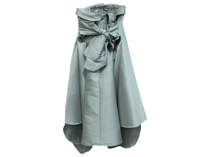 Alexis Mabille Minikleid aus Satin-Twill mit Schleife aus grauem Polyester