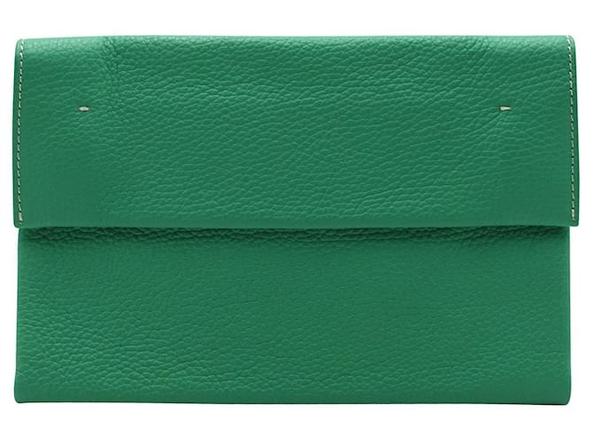 Autre Marque Small Green Soft Clutch Bag Leather  ref.571092
