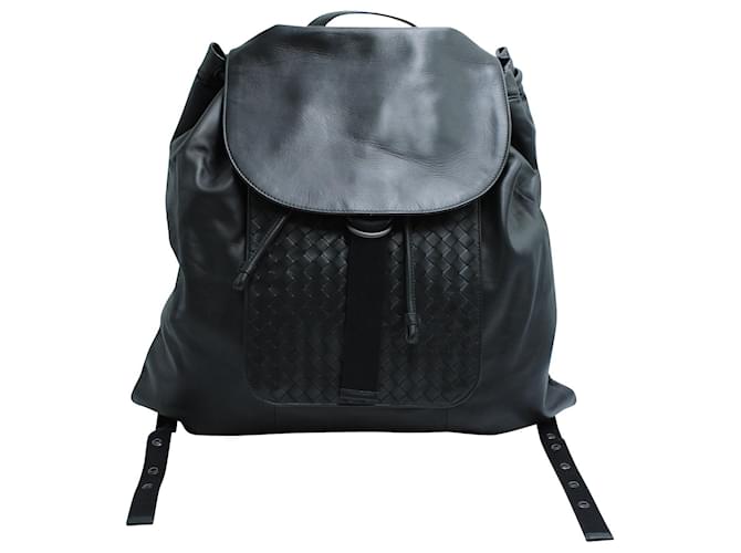 Bottega Veneta Intrecciato Backpack in Black Leather  ref.571108