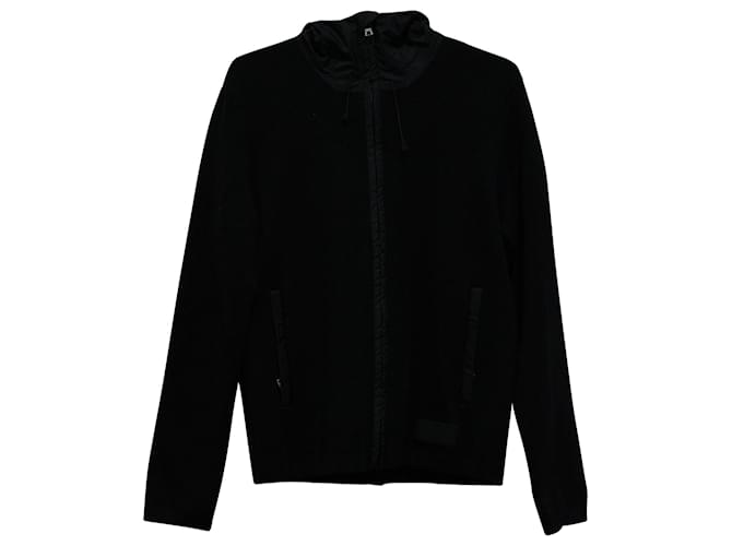 Prada Hoodie Jacket in Black Wool  ref.571122