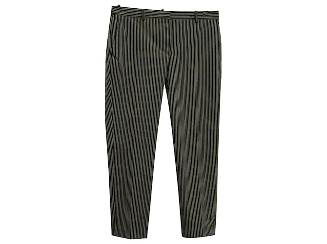 Theory Striped Trousers in Black and White Cotton  Multiple colors  ref.571124