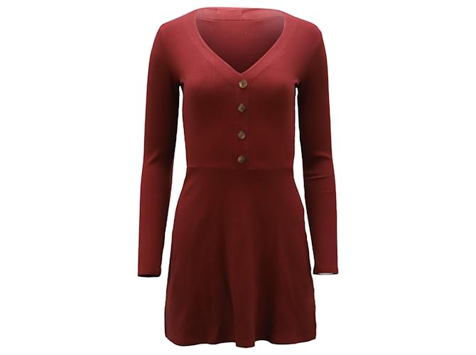 Reformation Jeans Knit Mini Dress in Red Tencel Lyocell  ref.571133