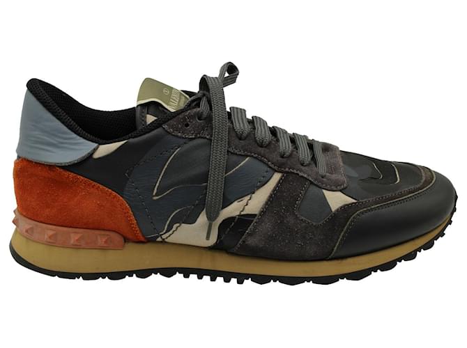 Valentino Garavani Rockrunner Low Top  Sneakers in Multicolor Leather and Suede Multiple colors  ref.571146