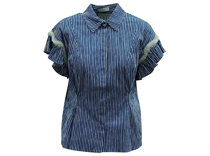 Blusa con estampado de rayas en algodón multicolor Sandro Paris  ref.571152