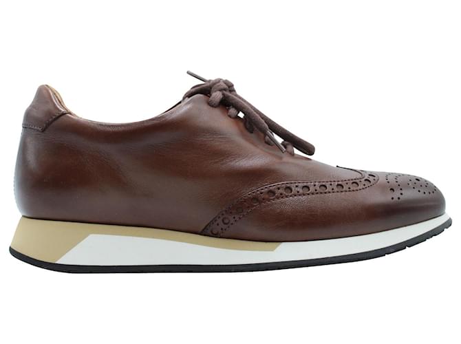 Santoni Low Top Brogues sneakers in Brown  leather  ref.571174