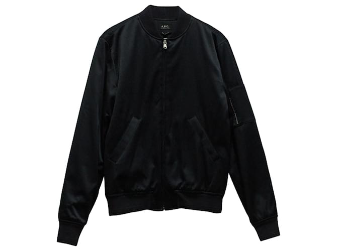 Apc a.P.C MA-1 Bomber Jacket in Navy Blue Cotton  ref.571180