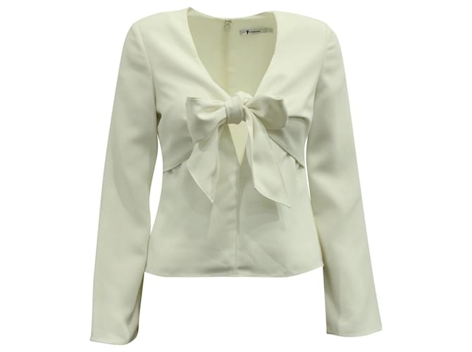  Alexander Wang Bow Long Sleeves Top in White Polyester  ref.571207
