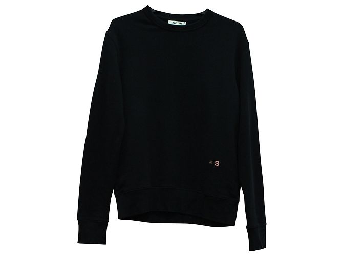 Autre Marque Acne Studios Faise Pullover mit Rundhalsausschnitt aus schwarzer Baumwolle