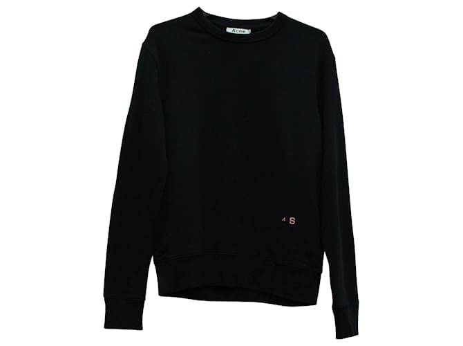 Autre Marque Acne Studios Faise Crewneck Sweater in Black Cotton  ref.571210
