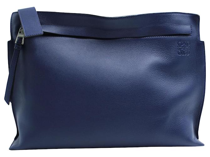 Loewe Messenger Crossbody Bag in Navy Blue Calfskin Leather Pony-style calfskin  ref.571231