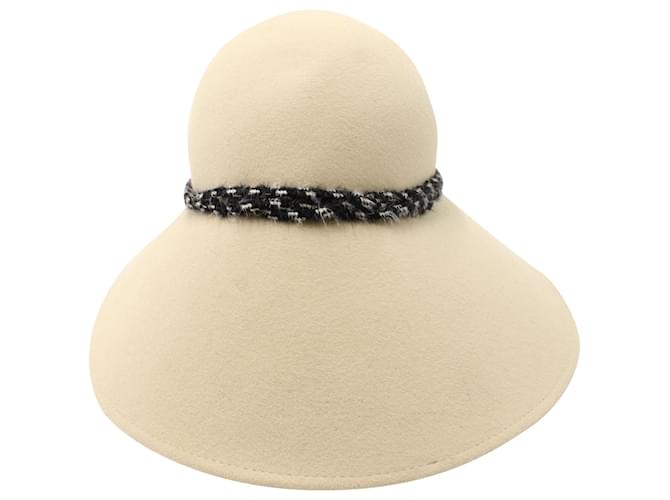 Maison Michel Visor Hat in Beige Wool  ref.571245