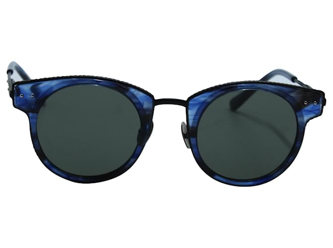 Bottega Veneta Round Sunglasses in Blue Metal  ref.571248