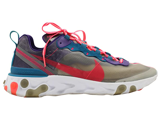 Nike React Element 87 Sneakers in Red Orbit Synthetic Multiple colors Nylon  ref.571257