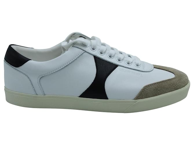 Céline Celine Triomphe Low-top Sneakers in White Leather  ref.571268