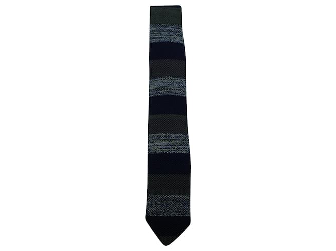 Gravata Missoni com estampa listrada em lã multicolorida Multicor  ref.571305