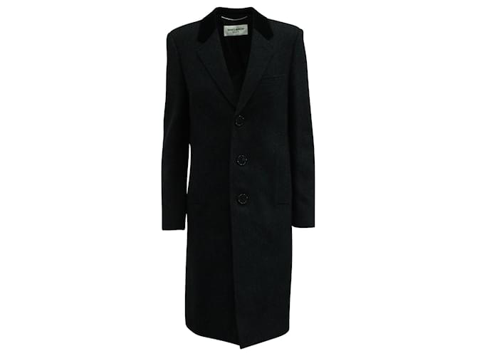 Saint Laurent Trench Coat in Grey Wool  ref.571331