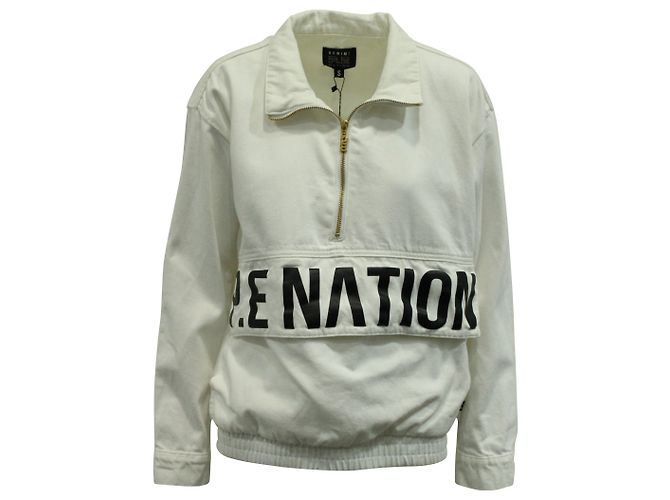 Autre Marque P.E-Nation 1967 Pullover-Pullover aus weißem Denim 