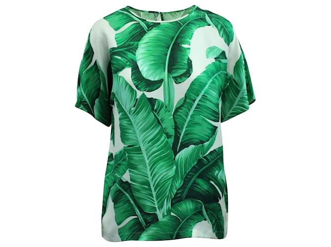 Dolce & Gabbana Banana Leaf Print in Multicolor Silk Multiple colors  ref.571341