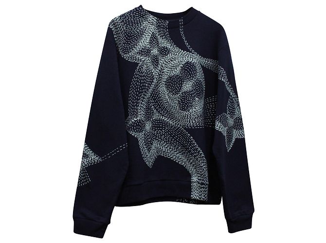 Twist Louis Vuitton Pullover mit Monogramm-Blumen-Design aus marineblauer Baumwolle