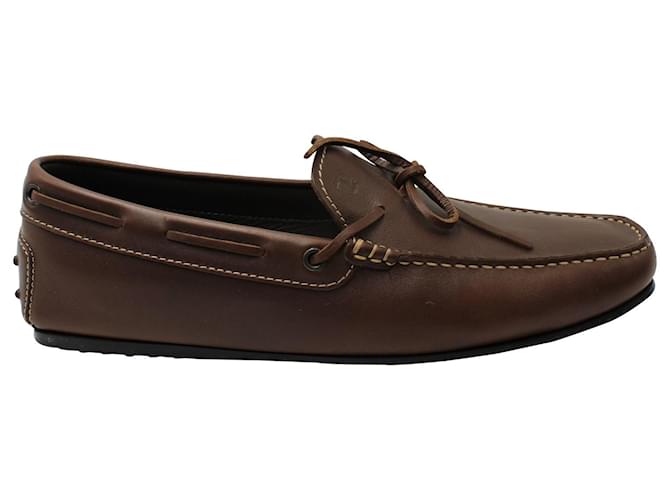 Tod's Gommino Driving Loafers in Brown Leather  ref.571368