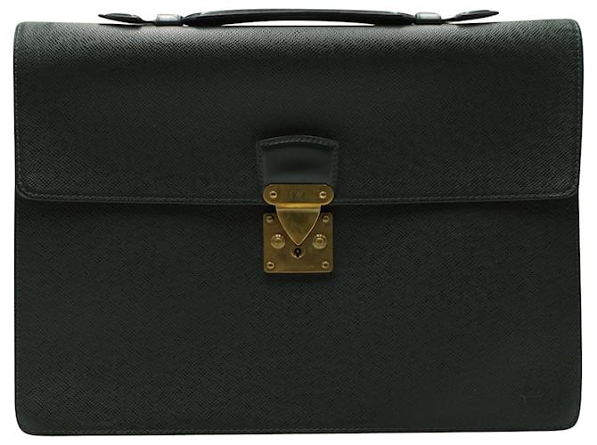 Bolso maletín Robusto de Louis Vuitton en piel Epi verde oscuro Cuero  ref.571386