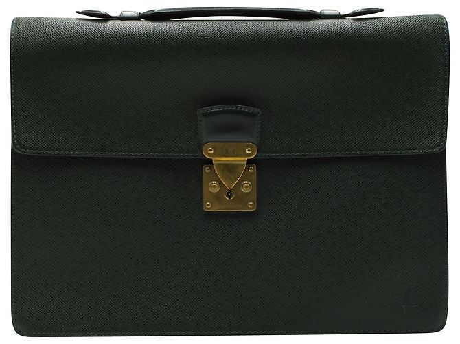 Louis Vuitton Sac Porte-documents Robusto en Cuir Épi Vert Foncé
