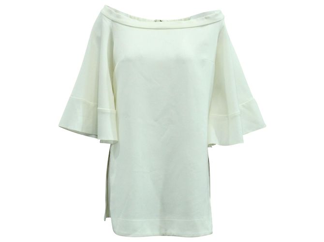 Top con maniche a campana con spalle scoperte di Ellery Elize in cotone bianco