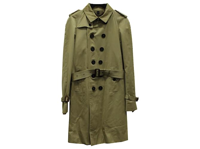 Burberry Prorsum Belted Trench Coat in Beige Cotton  ref.571409