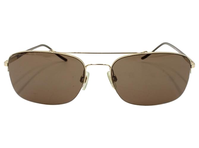Giorgio Armani getönte Sonnenbrille aus goldfarbenem Metall Golden  ref.571413