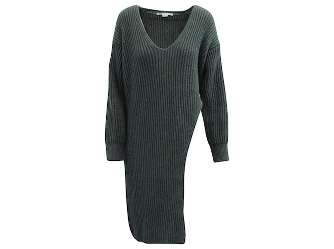 Stella Mc Cartney Stella McCartney Side Slit Sweater in Grey Cashmere Wool  ref.571426