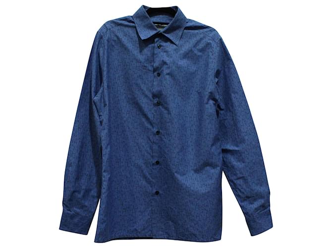 Camicia Button Down Hermès in Cotone Stampato Blu  ref.571429