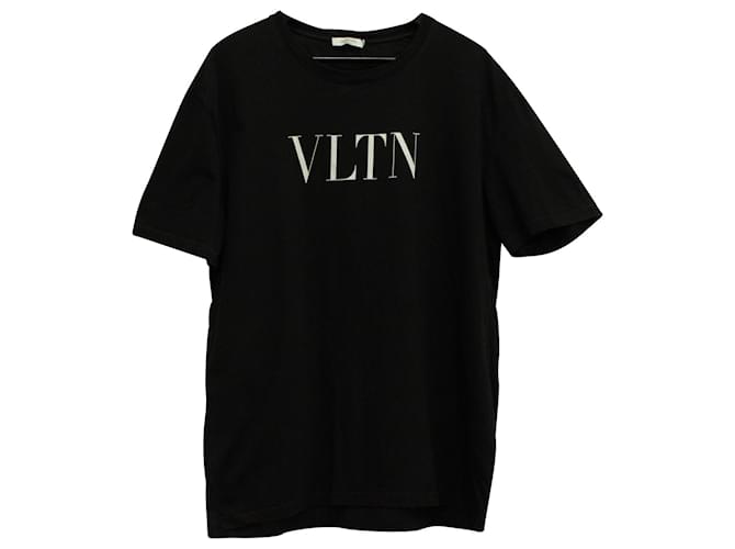 Camiseta de algodón negro con estampado VLTN de Valentino  ref.571440