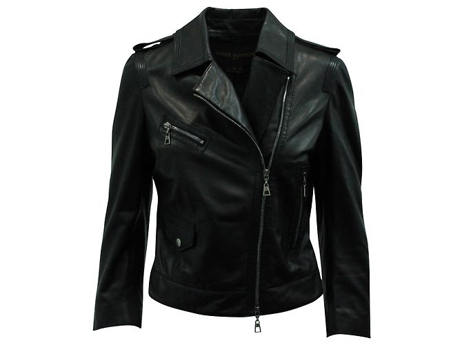 Louis Vuitton Bikerjacke aus schwarzem Leder
