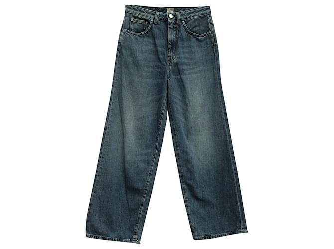 Totême Flare Fit Denim Washed Jeans in Blue Cotton  ref.571450