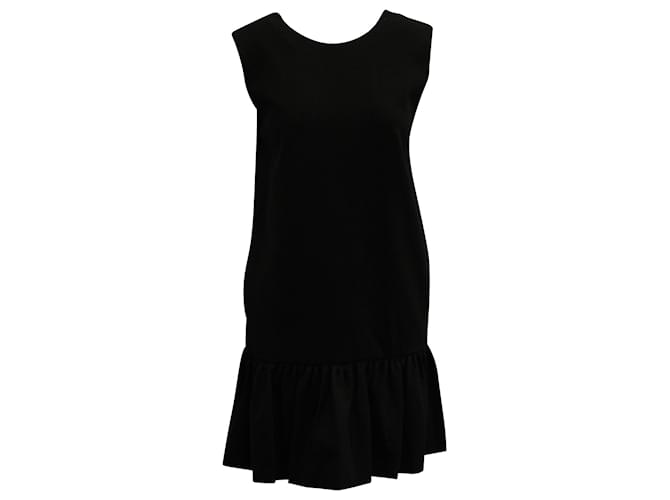 MSGM Ruffled Hem Mini Dress in Black Viscose Polyester  ref.571458