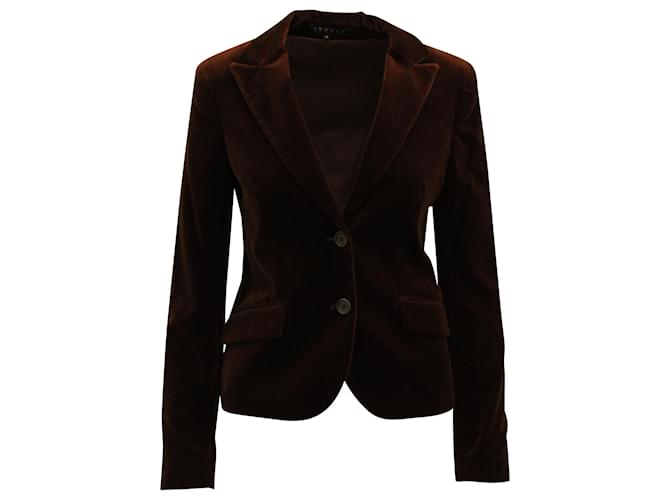 Theory Velour Blazer Jacket in Brown Cotton  ref.571464