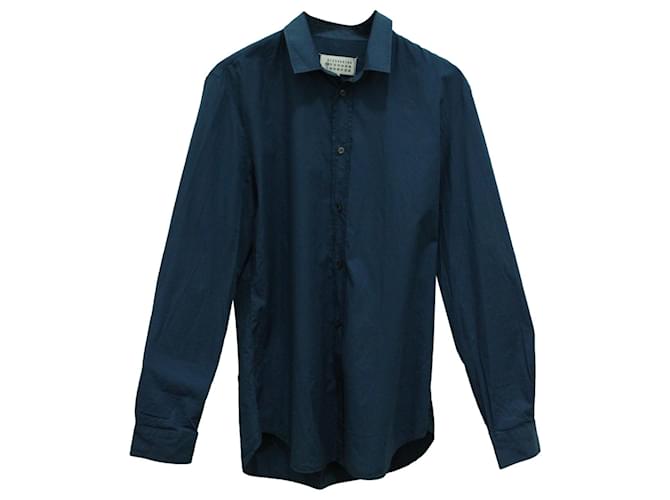Maison Martin Margiela Buttondown-Hemd aus blauer Baumwolle  ref.571478