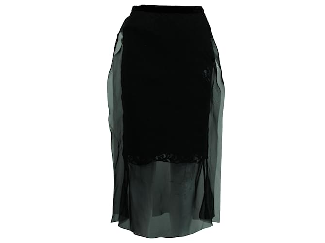 Sacai Lace Skirt in Black Polyster Polyester  ref.571537