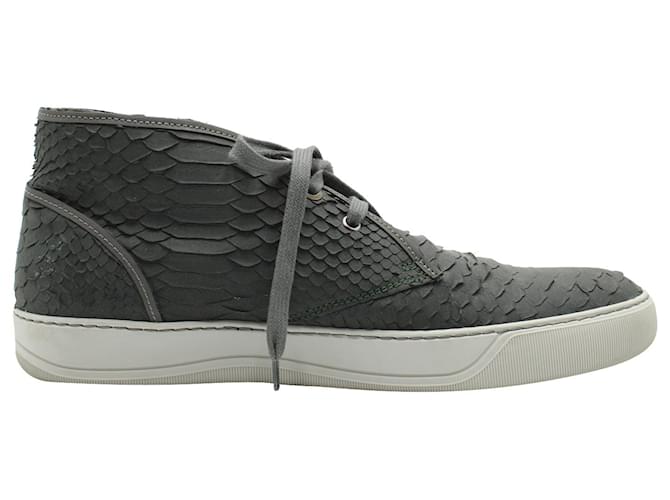 Lanvin Python Skin Sneakers in Grey Python Leather  ref.571569