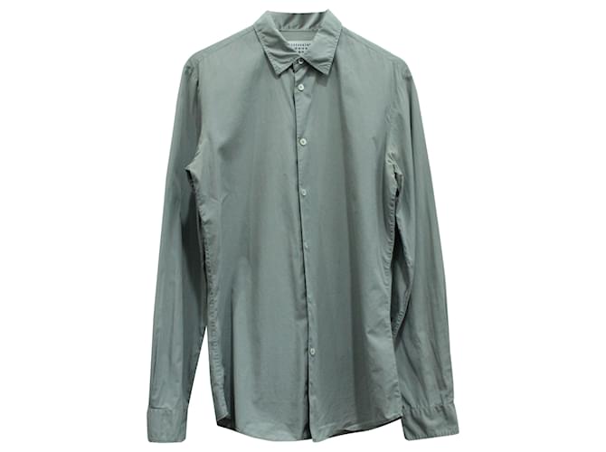 Maison Martin Margiela Button Down Shirt in Grey Cotton  ref.571591