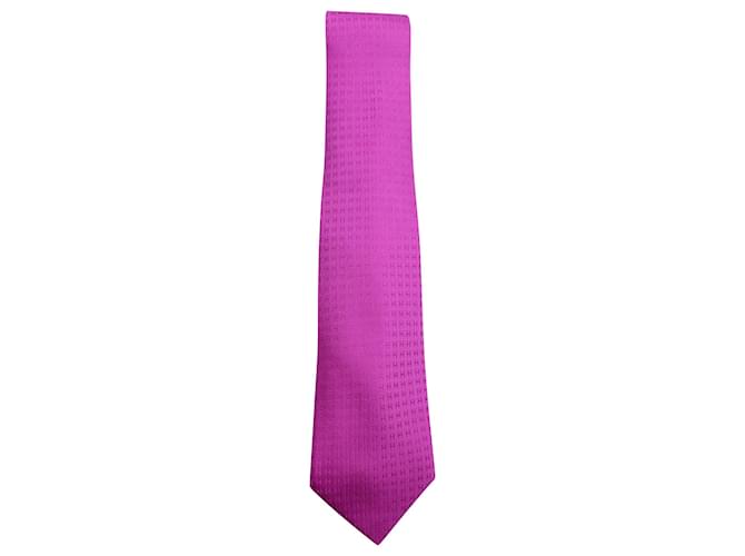 Hermès Hermes H Print Krawatte aus rosa Seide Pink  ref.571629
