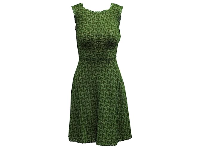 Missoni Knit Mini Dress in Green Rayon Cellulose fibre  ref.571631