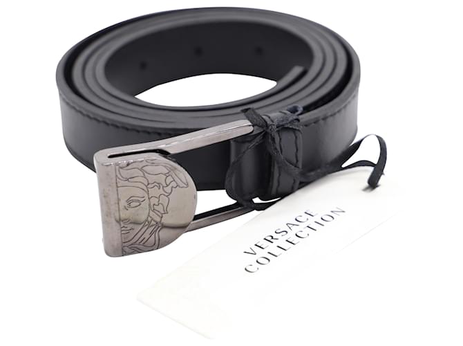 Versace Half Medusa Head Belt in Black for Men