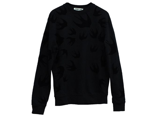 Mcq Swallow Allover-Pullover aus schwarzer Baumwolle 