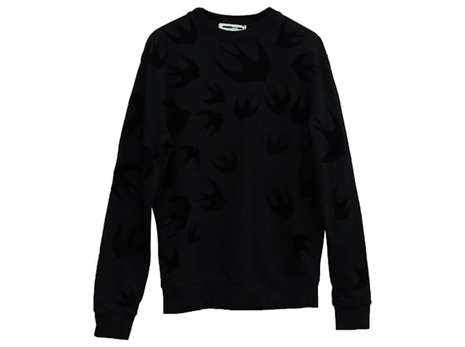 Mcq Swallow All-over Print Sweater in Black Cotton  ref.571647